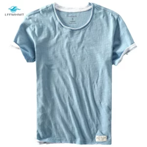 Men Summer Fashion Brand Japan Style Bamboo Cotton Solid Color Short Sleeve T-shirt Male Casual Simple Thin White Tee Tshirts - Image 5