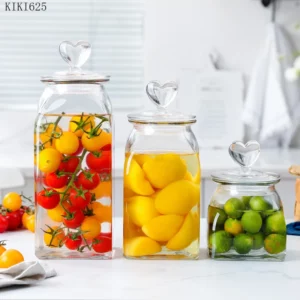 Love Storage Jar Transparent Glass Food Sealed Cans Candy Snack Box Household Fruit Coffee Bean Miscellaneous Grains Sealed Can - Image 3