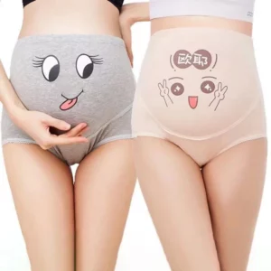 Cotton Pregnancy Panties Intimates Maternity Bandage Adjustable Belly Cartoon Solid Color Underwear Clothing For Pregnant Women - Image 2