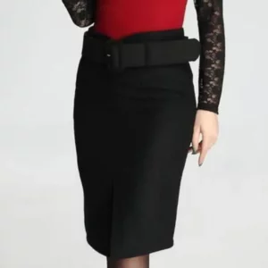 new fashion autumn winter 2019 plus size high waist skirt saias femininas casual Woolen midi pencil skirt women skirts clothes - Image 3