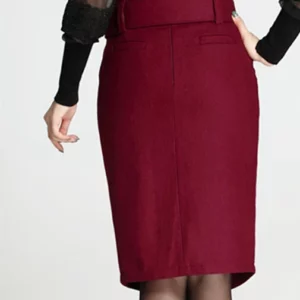new fashion autumn winter 2019 plus size high waist skirt saias femininas casual Woolen midi pencil skirt women skirts clothes - Image 6