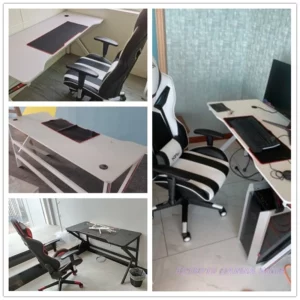 100x60x75cm K Game Table White Computer Table Household Simple Desktop Office Working Desk Black Gaming Table Useful Small Desk - Image 4