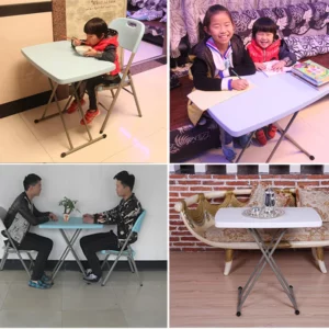 Folding small table Simple dining table 76X portable liftable writing desk Dormitory long table learning computer desk - Image 6