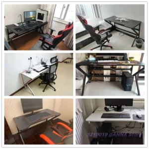 100x60x75cm K Game Table White Computer Table Household Simple Desktop Office Working Desk Black Gaming Table Useful Small Desk - Image 3