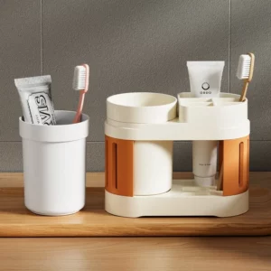 New Bathroom Toothbrush Toothpaste Shelf Simple Advanced All-in-one Toothbrush Mouthwash Cup Bathroom Wash Set Cup Holder - Image 2