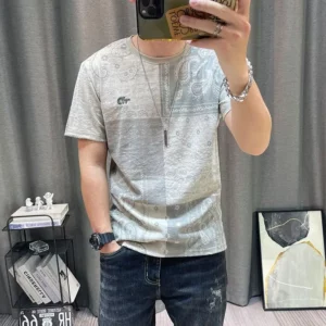Fashion O-Neck Short Sleeve Printed Embroidery T-Shirts Men's Clothing 2024 Summer New Loose Casual Tops England Tee Shirt - Image 3