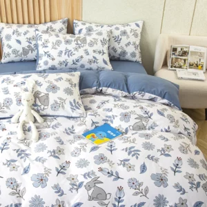 1pc Flower Printed Duvet Cover Washed Cotton housse de couette 이불커버 Single/Queen/King funda nordica cama 90(without pillowcase) - Image 2