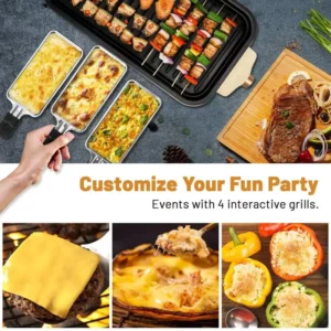 Pukomc Electric Smokeless Indoor Grill, Non-Stick Cooking Removable Plate, Portable Korean BBQ Grill with Removable Temperature - Image 2