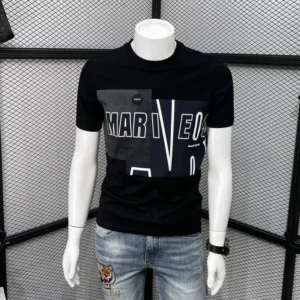 Fashion O-Neck Korean Printed Short Sleeve Letter T-Shirts Men's Clothing 2024 Summer New Loose Casual Tops All-match Tee Shirt - Image 2