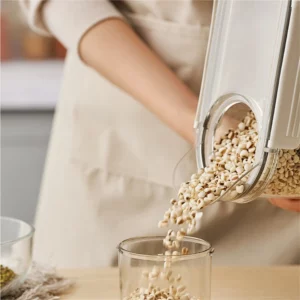 Transparent Cereal Dispenser with Lid Storage Box Plastic Rice Bucket Container Food Sealed Jar Cans for Kitchen Grain Organizer - Image 4