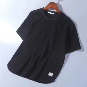5XL Solid Color Waffle T-shirts for Men Casual Brand Quality Short-sleeved Men's Tees New Summer Fashion Designer Tops Male - Image 3