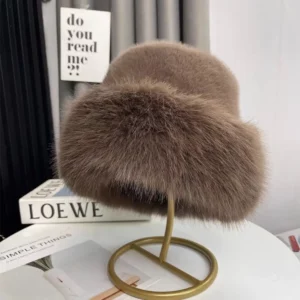 Fluffy Fur Fisherman Hat For Women Winter Plush Ear Protection Cap Windproof Warm Female Panama Caps Solid Fashion Bucket Hat - Image 6