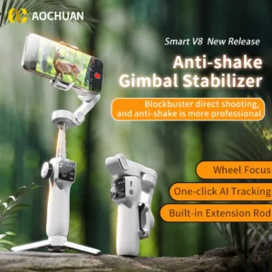 AOCHUAN Handheld Gimbal Stabilizer 3-Axis Smart V8 For Phone with Extension Rod Tripod Face Tracking For iPhone Android TikTok - Image 4