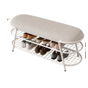 Simple Modern Shoe Organizer Multifunctional Shoe Cabinet High Elastic Cushion Hallway Bench Double Layer Structure Shoes Rack - Image 6