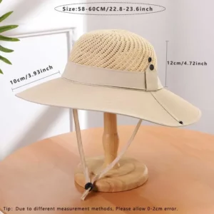 10cm Wide Brim Sun Hat for Men UPF 50+ Boonie Hat Summer UV Protection Outdoor Fishing Hiking Hat Breathable Mesh Bucket Cap - Image 4