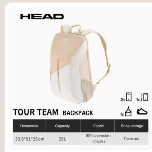 HEAD Tennis Backpack Outdoor Sport Bag Tennis Bag Badminton Gymbag Backpack Original Tennis Backpack With Separated Shoe Bag - Image 4
