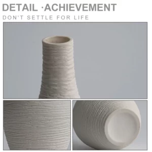 Simple Ceramic Vase Decoration for Home Nordic Luxury Narrow Mouth Flower Pot Living Room Interior Office Desktop Decor Gift - Image 2