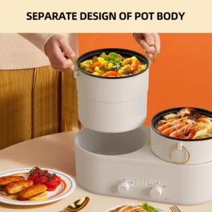 Kitchen Cooking Pot Double Multi Cooker Electric Boiling Pot Split Type Hot Pott Elektrisch - Image 4