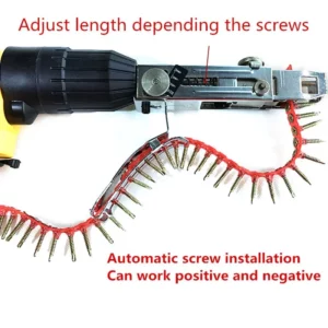 1PC Automatic Screw Spike Chain Nail Gun Adapter Screw Gun for Electric Drill Woodworking Tool Cordless Power Drill Attachment - Image 3