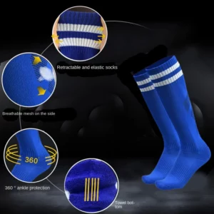 1 Pair Football Sports Socks Long Knee Cotton Spandex Kids Legging Stockings Soccer Baseball Ankle Adults Children Socks - Image 4