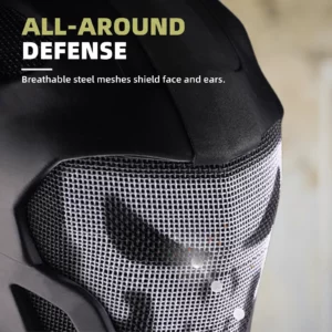 HitSafer EVA Ultra-Light Full Face Helmet, Breathable steel mesh Large Area Ventilation Adjustable Buckle Skull Mask for Airsoft - Image 2
