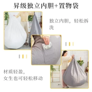 Lazy Sofa Bean Bag Single Person Can Lie Down and Sleep floor sofa muebles bean bag chair with filling - Image 2