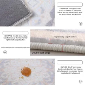 Irregular Bedside Carpet Flower Pattern Area Rugs Imitation Wool Carpets Non-slip Floor Mat For Bedroom Home Decoration - Image 6
