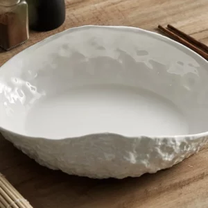Creative White Plate Ceramic Tableware Restaurant Pasta Plate Household Dessert Stone Pattern Western Food Bowl - Image 4