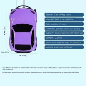 18 Inch 3D Cartoon Car Suitcase Can Sit and Ride on Luggage Kids Trolley Case Travel Suitcase - Image 6