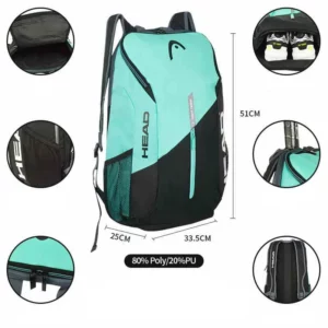 HEAD Tennis Backpack Outdoor Sport Bag Tennis Bag Badminton Gymbag Backpack Original Tennis Backpack With Separated Shoe Bag - Image 2