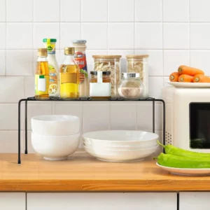Kitchen Cabinet Organizer Shelf Iron Storage Rack Holder Bathroom Cabinet Organizer Food Pantry Organization and Storage Shelves - Image 2