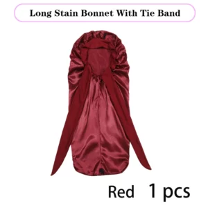Soft Silky Long Satin Bonnet For Natural Hair And Curly Hair Extra Large Size Hair Cap With Tie For Comfortable Night Sleep 1Pcs - Image 6
