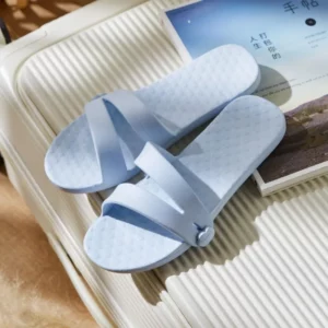 Traveling Portable Slippers Women's Flat Low (1cm-3cm) with Detachable Slippers Traveling Non-skid Bathroom Shoes Women EVA - Image 2