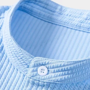 2024 Men's Shirts Casual Button Down Short Sleeve Solid Color Stand Collar Beach Yoga Beach Hawaiian Summer Holiday Tops for Men - Image 3