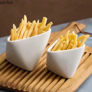 Solid Colored Irregular Ceramic French Fries Bowl Dessert Bowl Snack Bowl Seasoning Bowls Molecular Cuisine Creative Tableware - Image 2