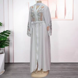 2025 New Europe and The United States New Bat-sleeve Fold Print Large Size Dress Loose Temperament Muslim Robe Long Dress - Image 5