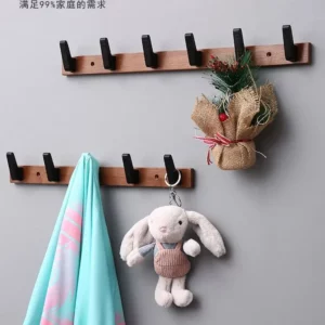 Living Room Entrance Wall Coat Racks Solid Wood Hanging Clothes Hook Wall Row Hooks Bedroom Door Clothing Hanging Rack Hangers - Image 4