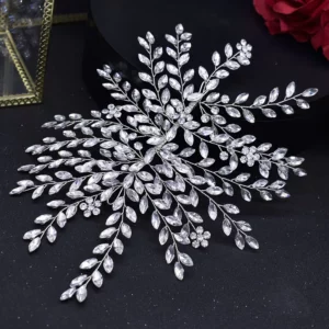 A422 Silver Bridal Hair Piece Shinny Wedding Headbands Tiaras Handmade Wedding Hair Accessories Head Jewelry Bride Headwear - Image 2