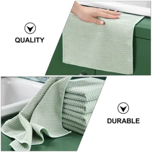 5 Pcs Dish Towels Kitchen Rag Cleaning Cloths Tableware Rags Dishcloth 30X30X02 Green - Image 5