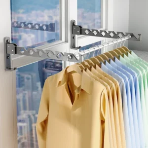 Clothes Drying Rack Adjustable Angle Clothes Hanger Wall-mounted Coat Dryer Collapsible Clothing Organizer Large Loading-bearing - Image 2