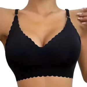 Hot Sale 6 Colors New Ice Silk Underwear Comfy Bra WireFree Padded Wavy Edge Invisible Yoga Wear Ladies Bra Seamless Women Bra - Image 5