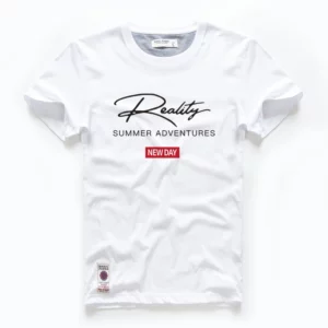 Men's T-shirt Cotton White Blue T Shirt Men Autumn Summer Causal O-neck Basic Tshirt Male High Quality Classical Tops Designer - Image 3
