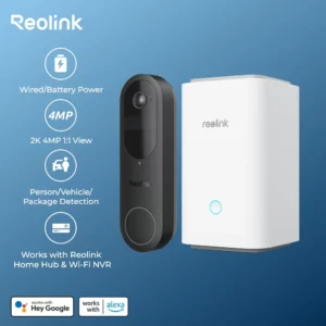 Reolink 2K Battery Video Doorbell 4MP WiFi Video Intercom Wired/Battery Power Door Bell Local Storage Encryption with Home Hub - Image 1