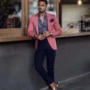 Costume Homme Italian Style Slim Fit 2 Pieces Fashion Men's Suits Groom Prom Tuxedos Groomsmen Blazer For Wedding (Jacket+Pant) - Image 2