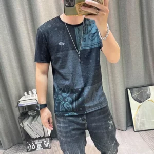 Fashion O-Neck Short Sleeve Printed Embroidery T-Shirts Men's Clothing 2024 Summer New Loose Casual Tops England Tee Shirt - Image 4
