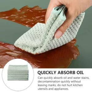 5 Pcs Dish Towels Kitchen Rag Cleaning Cloths Tableware Rags Dishcloth 30X30X02 Green - Image 6
