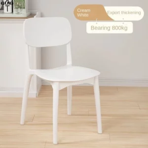 GUIG Home Thickened Plastic Chair Can Be Stacked Long Sitting Comfortable Dining Table Chair Designer Creative Backrest Stool - Image 4