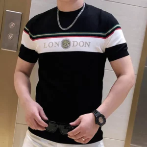 Summer O-neck Top Tee Stitching Men T Shirt Breathable Hot Drill Short Sleeve T-Shirt Social Club Outfits Streetwear Tee Shirt - Image 4