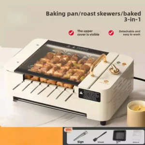 Skewer Barbecue Grill Home Automatic Rotating Multifunctional Indoor Electric Grill Light Smoke Barbecue Machine G-26 - Image 6