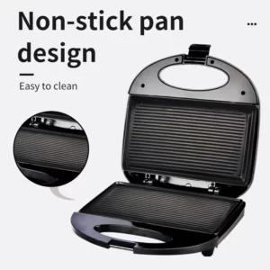 Houselin Sandwich Maker,Indoor Grill with Locking Lid,Non-Stick Coated Plates,Dishwasher Safe Removable Drip Tray,750W - Image 3